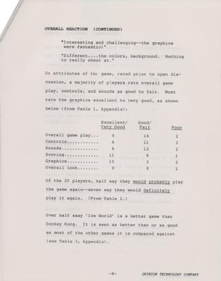 Lot #313 Atari 'I, Robot' Market Research Player Survey Reports from the collection of David Sherman - Image 4