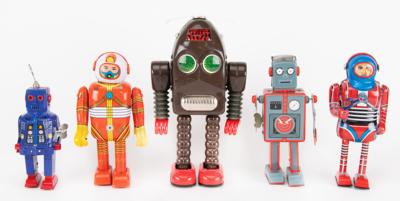 Lot #217 Lot of (5) Retro Toy Robots from the collection of Andres Serrano - Image 1