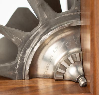 Lot #136 Aircraft Engine Turbine Bookends and Boeing 777 Signed Print - Image 7