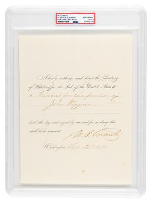 Lot #6029 U. S. Grant Document Signed as President - Image 1