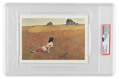 Lot #6403 Andrew Wyeth Signed Postcard of 'Christina's World' - Image 1
