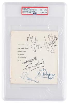 Lot #6485 Rolling Stones Signed Fan Club Card - PSA NM-MT 8 - Image 1
