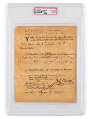 Lot #6097 John Hancock Document Signed - Image 1