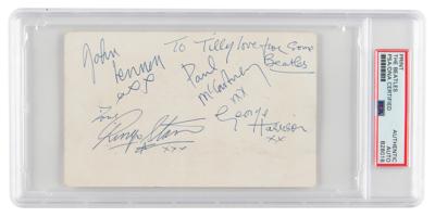 Lot #6472 Beatles Signed Promo Card - Image 1