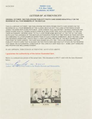 Lot #6472 Beatles Signed Promo Card - Image 4