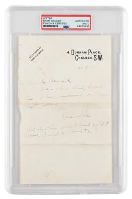Lot #6444 Bram Stoker Autograph Letter Signed