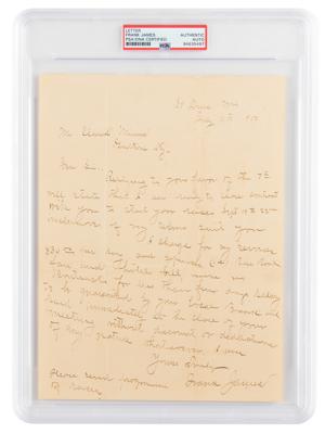 Lot #6144 Frank James Autograph Letter Signed