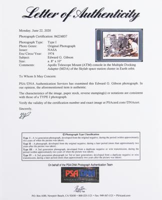 Lot #6394 Skylab 4: Ed Gibson Original 'Type 1' Photograph - Image 2