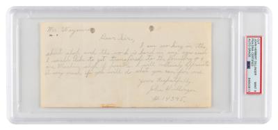 Lot #6148 John Dillinger Autograph Letter Signed - PSA MINT 9 - Image 1