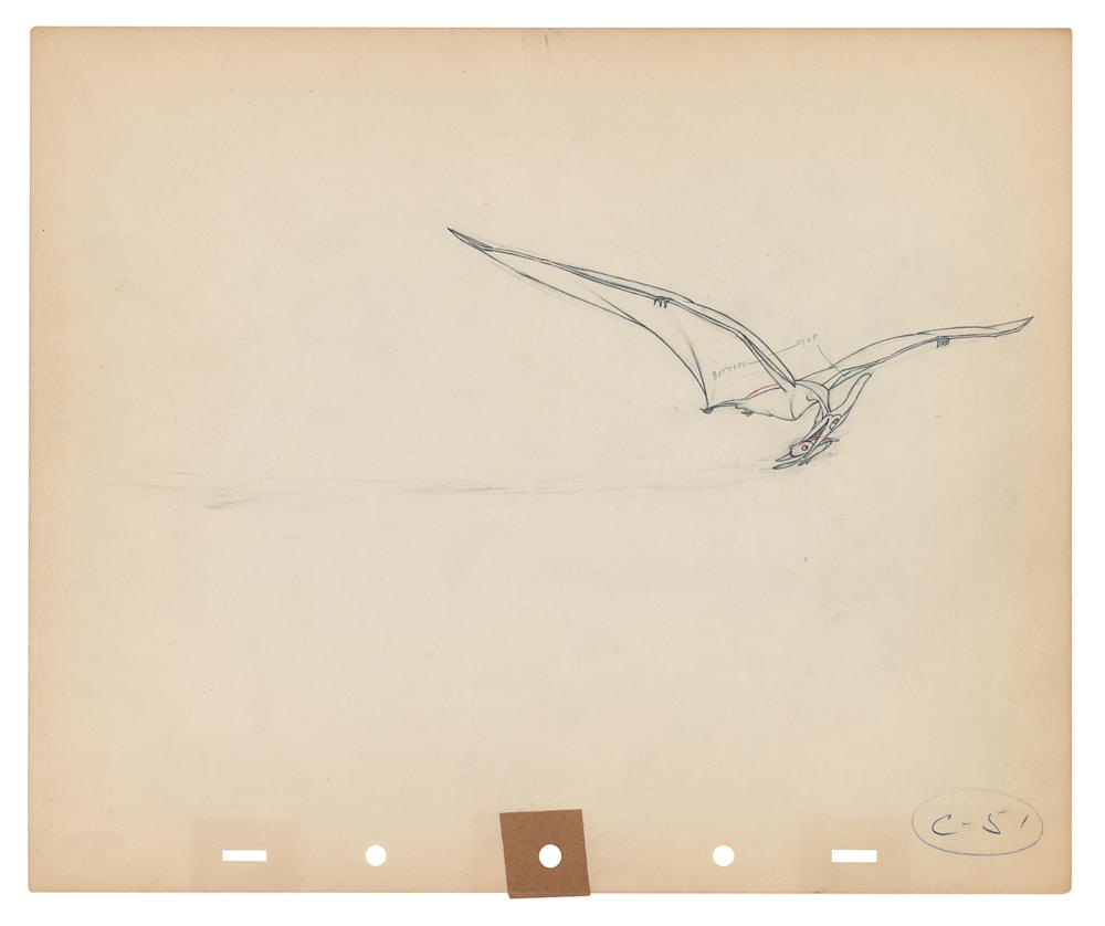 Pterodactyl production drawing from Fantasia Production Drawing | RR
