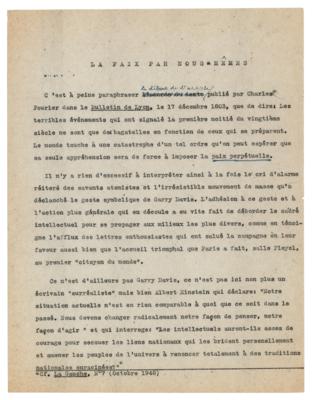 Lot #502 Andre Breton Hand-Corrected Typescript - Image 1