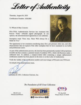 Lot #774 Roscoe 'Fatty' Arbuckle Signed Photograph - Image 2
