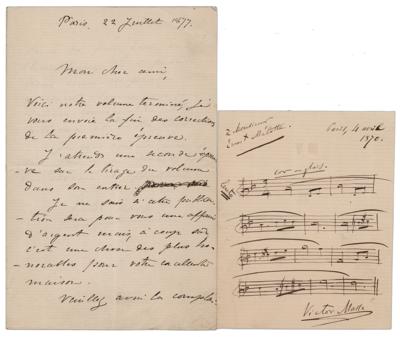 Lot #608 Victor Masse (2) Signed Handwritten Items