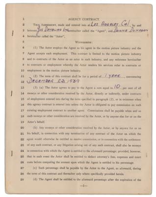 Lot #826 Frankenstein: Donnie Dunagan Document Signed - Image 1