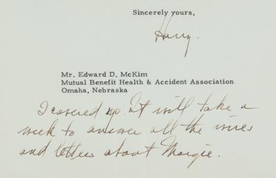 Lot #92 Harry S. Truman Typed Letter Signed as President - Image 2