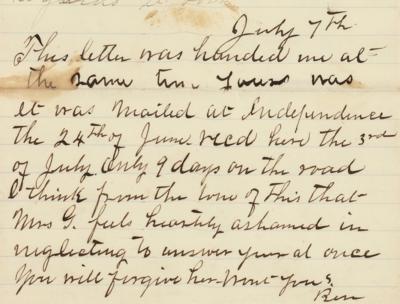 Lot #153 Frank James Autograph Letter Signed