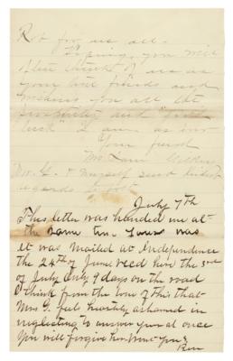 Lot #153 Frank James Autograph Letter Signed - Image 2