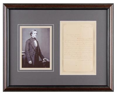 Lot #307 Jefferson Davis: Jefferson Davis responds