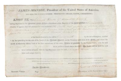 Lot #4 James Monroe Document Signed as President