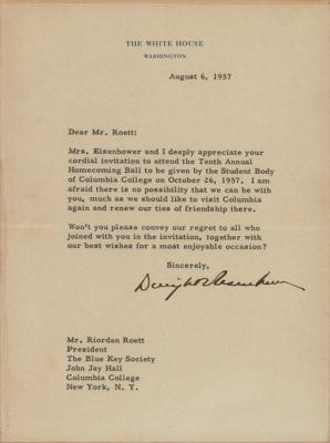 Lot #52 Dwight D. Eisenhower Typed Letter Signed