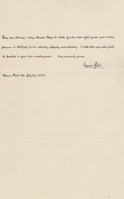 Lot #523 Eugene Field Autograph Letter Signed