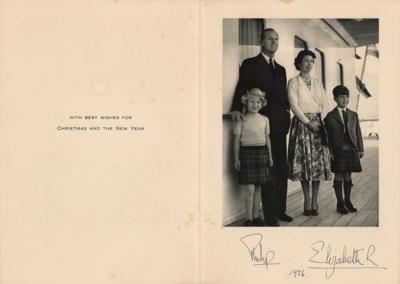 Lot #141 Queen Elizabeth II and Prince Philip Signed Christmas Card - Image 1