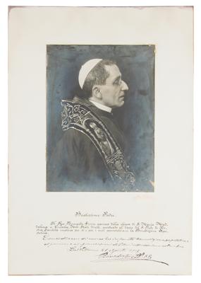 Lot #268 Pope Benedict XV Signed Apostolic Blessing - Image 1