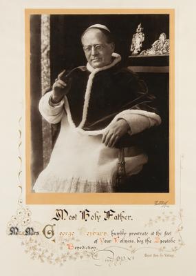 Lot #127 Pope Pius XI Signed Apostolic Benediction