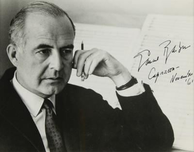 Lot #539 Samuel Barber Signed Photograph