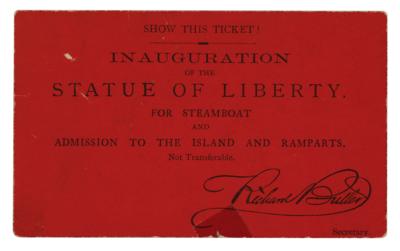 Lot #393 Statue of Liberty: Steamboat ticket to