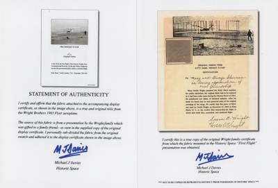 Lot #337 Wright Flyer 1903 Fabric Relic - Image 3