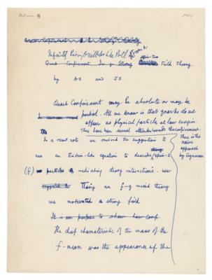 Lot #275 Abdus Salam Handwritten Manuscript