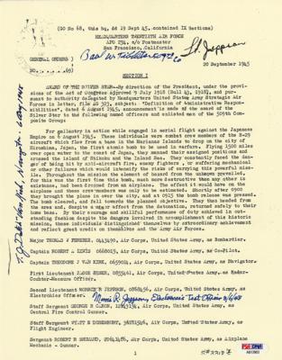 Lot #320 Enola Gay Signed Souvenir Typescript