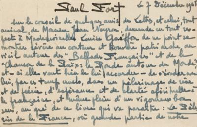 Lot #524 Paul Fort Autograph Letter Signed - Image 2