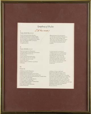 Lot #619 Igor Stravinsky Signed Lyric Sheet - Image 2