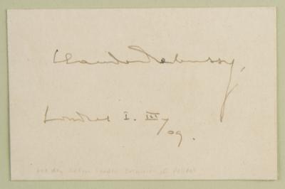 Lot #545 Claude Debussy Signature - Image 2