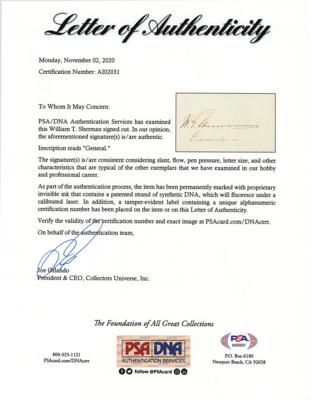 Lot #331 William T. Sherman Signature - Image 3