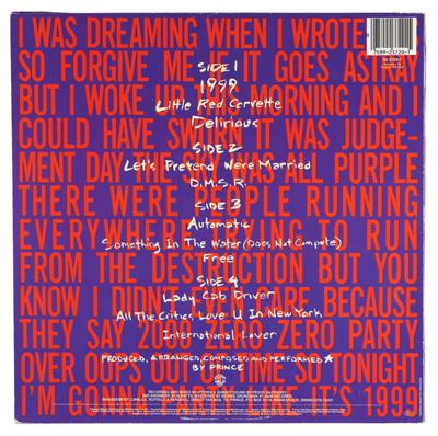 Lot #579 Prince Signed 1999 Album - Image 2