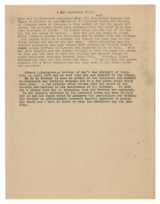 Lot #152 Bat Masterson Annotated Typed Manuscript Signed - Image 3