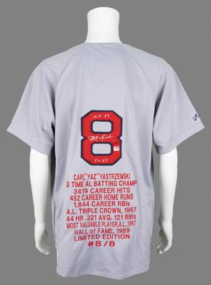 Lot #951 Carl Yastrzemski Signed Baseball Jersey - Image 1
