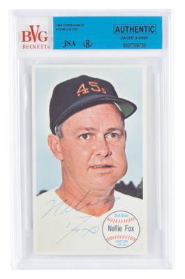 Lot #928 Nellie Fox Signed 1964 Topps Giants