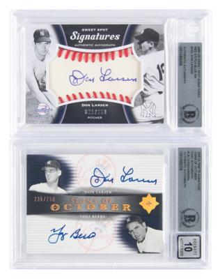 Lot #913 Yogi Berra and Don Larsen (2) Signed