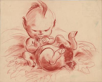 Lot #411 Sylvia Holland concept drawing of a baby centaur from Fantasia Concept Drawing - Image 1