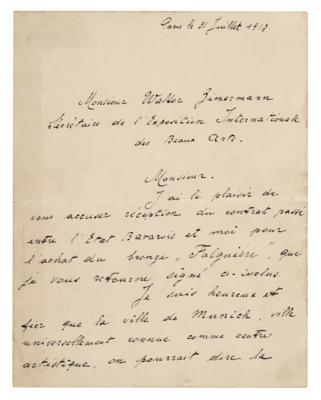 Lot #389 Auguste Rodin: I am happy and proud that