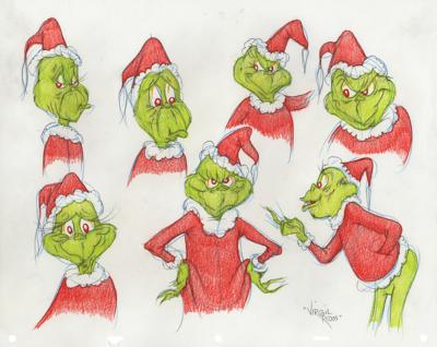 Lot #483 The Grinch original color model drawing