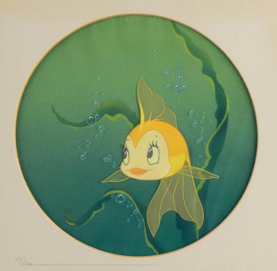 Lot #418 Cleo production cel from Pinocchio: Rare