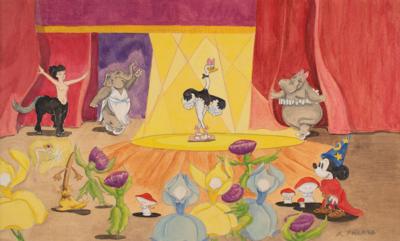 Lot #408 Frank Follmer panoramic concept painting for Fantasia - Image 1