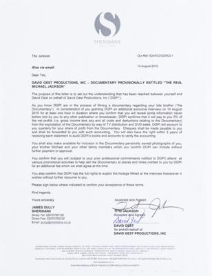 Lot #770 Michael Jackson: Collection of (40+) Documentary Interview Contracts for Michael Jackson: The Life of an Icon - Image 1