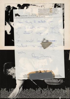 Lot #718 The Kinks: Ray Davies Autograph Letter Signed - Image 3