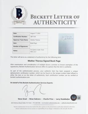 Lot #125 Mother Teresa Signed Book - Image 4